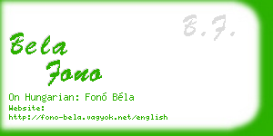 bela fono business card