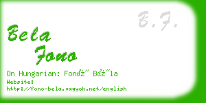 bela fono business card